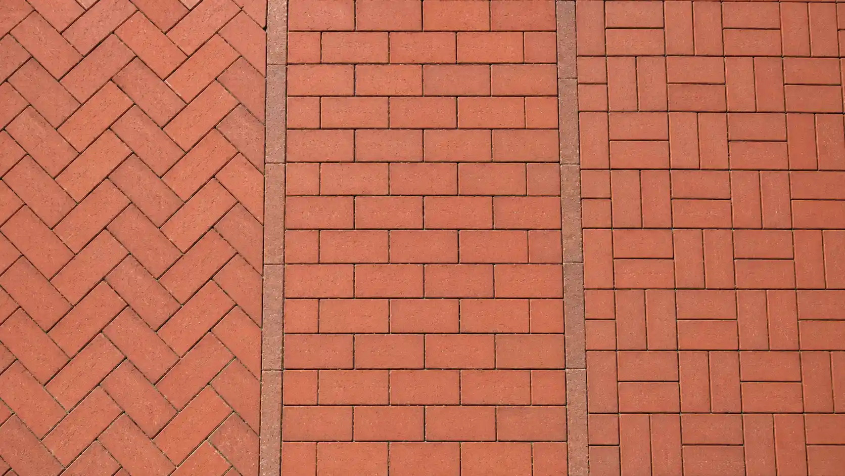 Layout options shown side-by-side when planning your brick patio design.